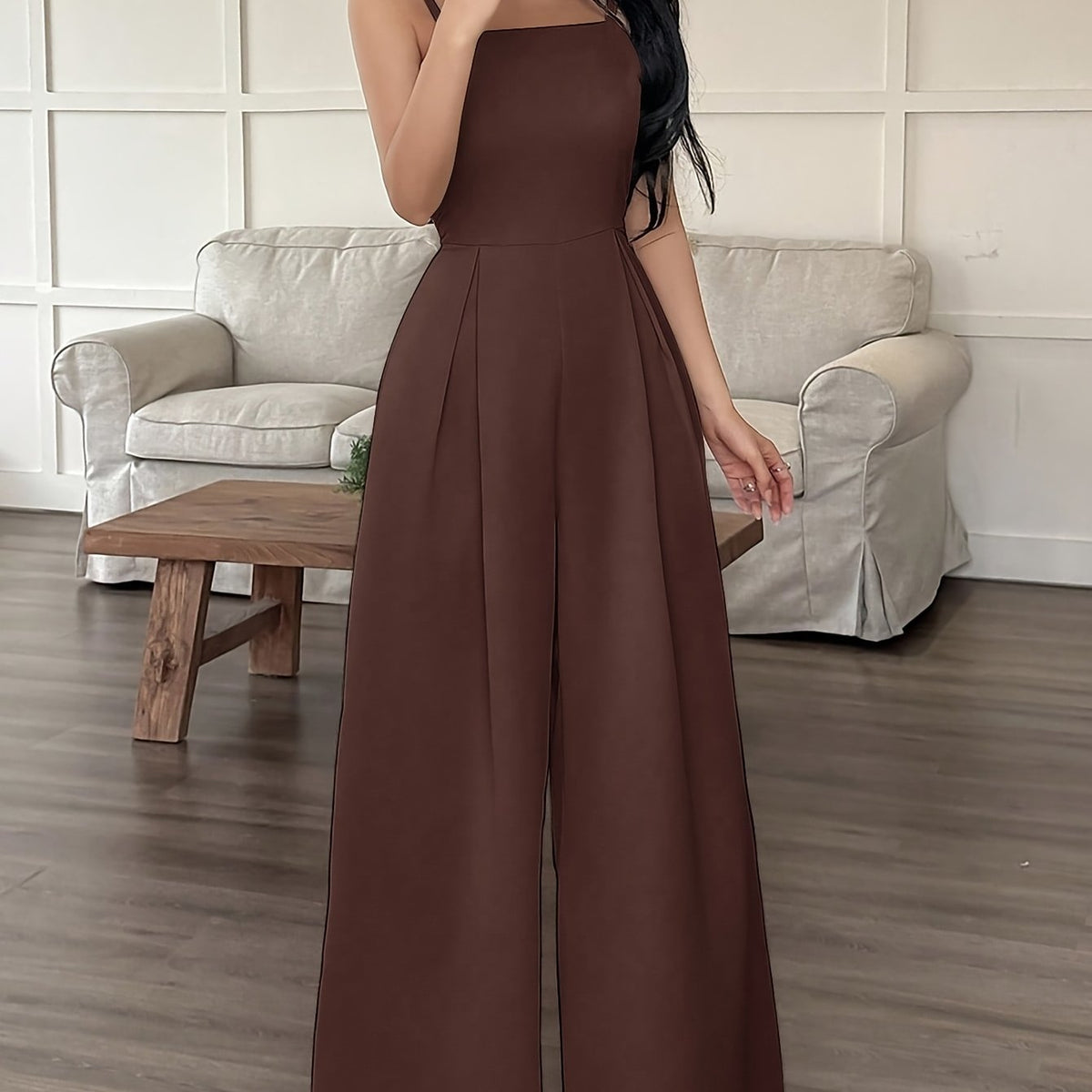 Ruched Wide-Leg Pants