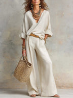 Isla | Women's Loose Linen Set – Two-Piece Resort Wear Outfit for Summer