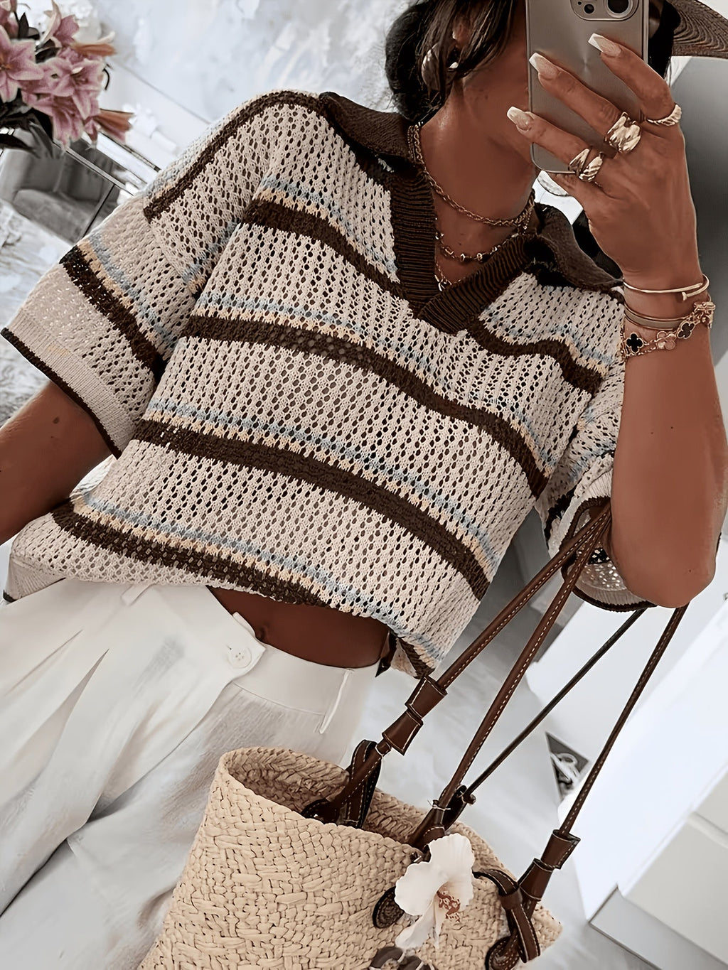 Striped Collar Sweater