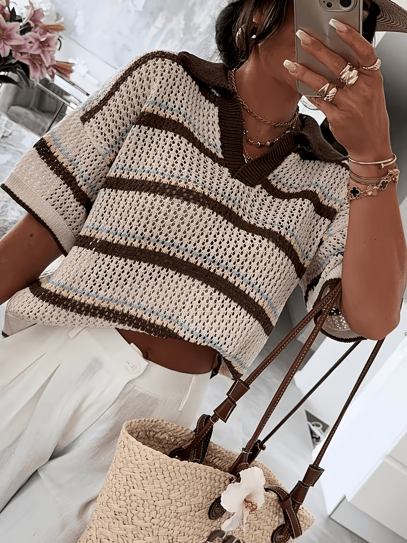 Striped Collar Sweater