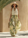 Lily | Ruffled Chiffon Top Printed Pants Set