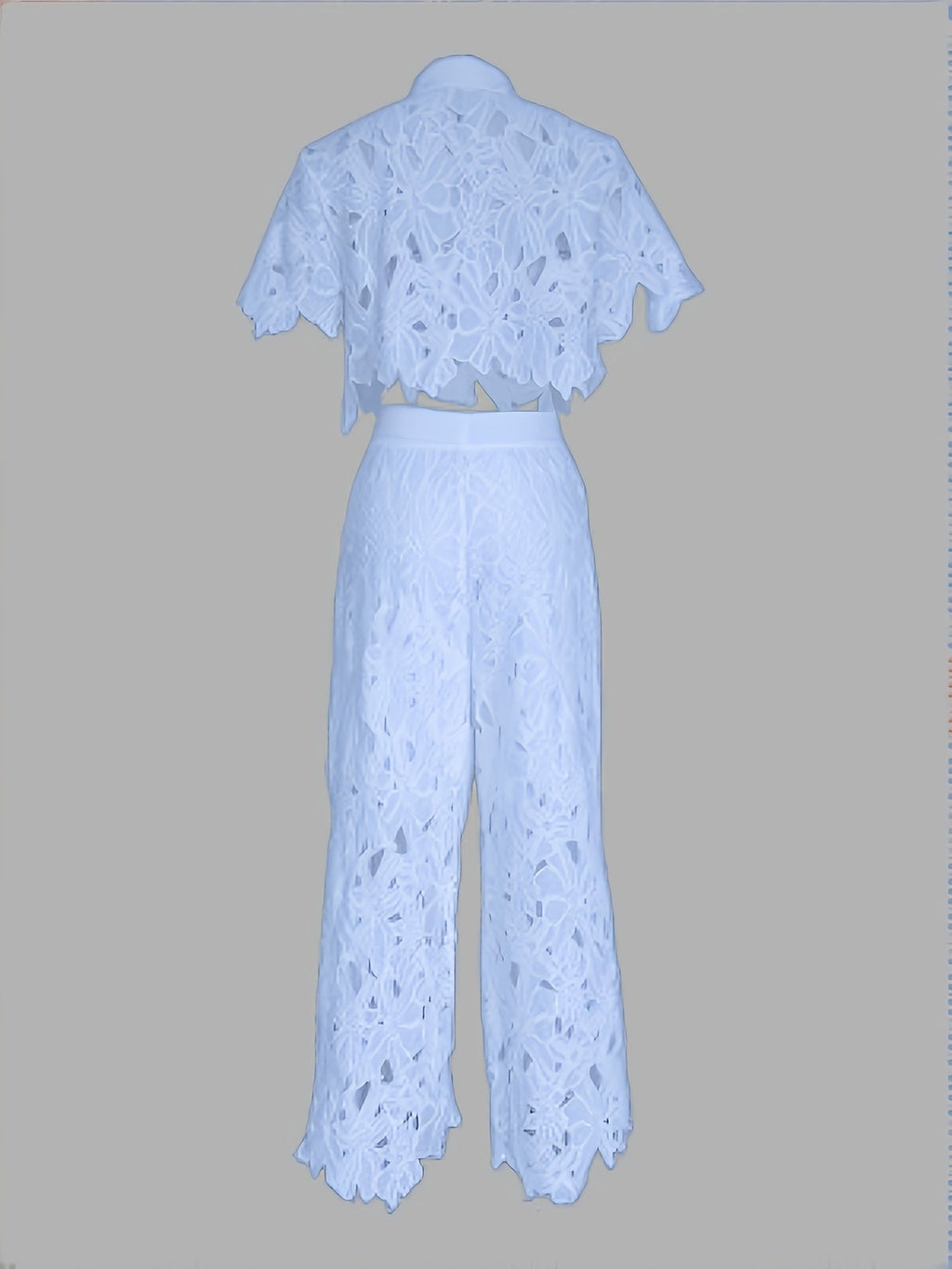 Elegant Hollow Lace Blouse Chic Womens Fashion