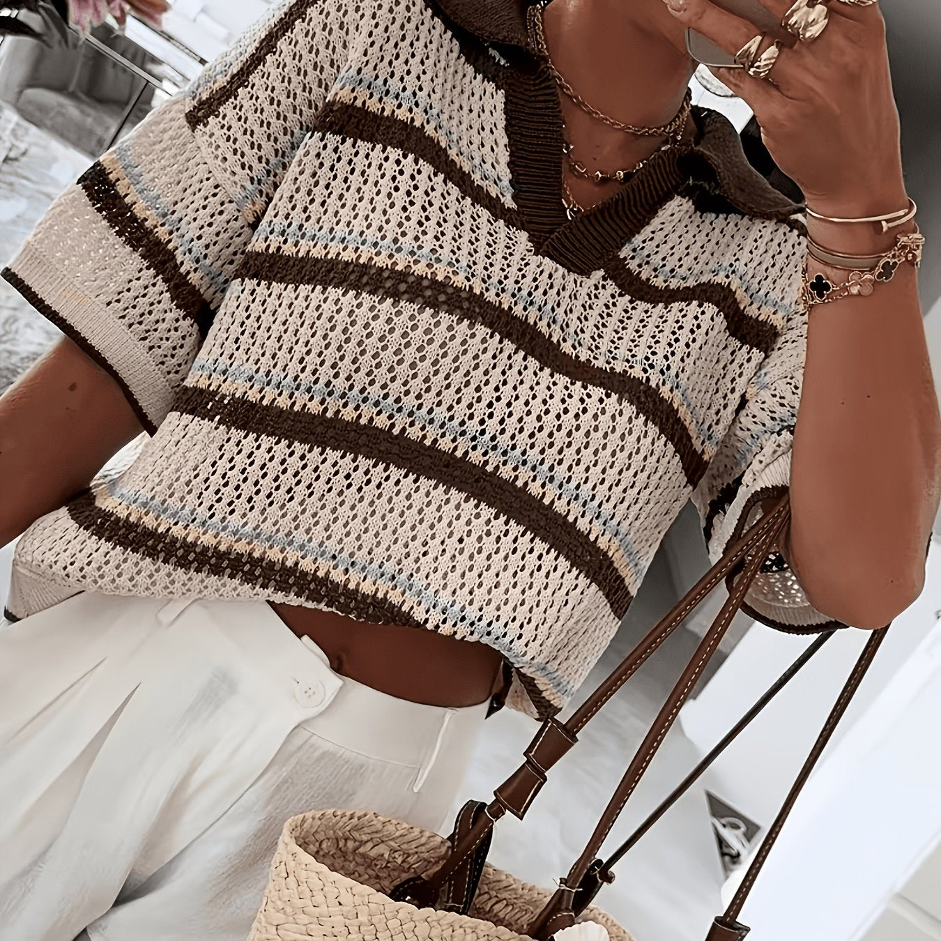 Striped Collar Sweater