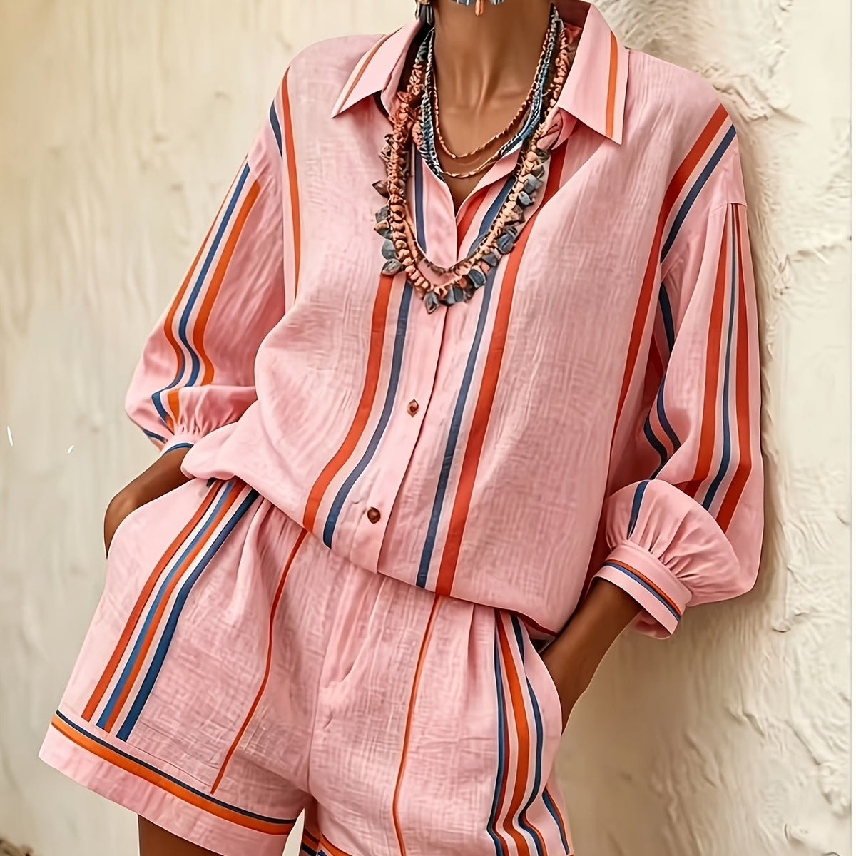 Vacation Style Shirt  Shorts Set