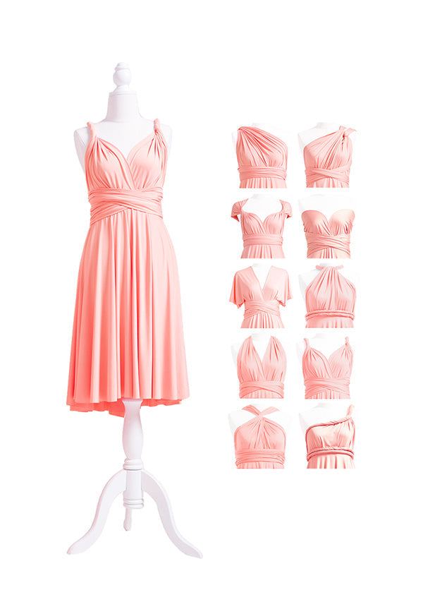 Peach Coral Multiway Infinity Dress