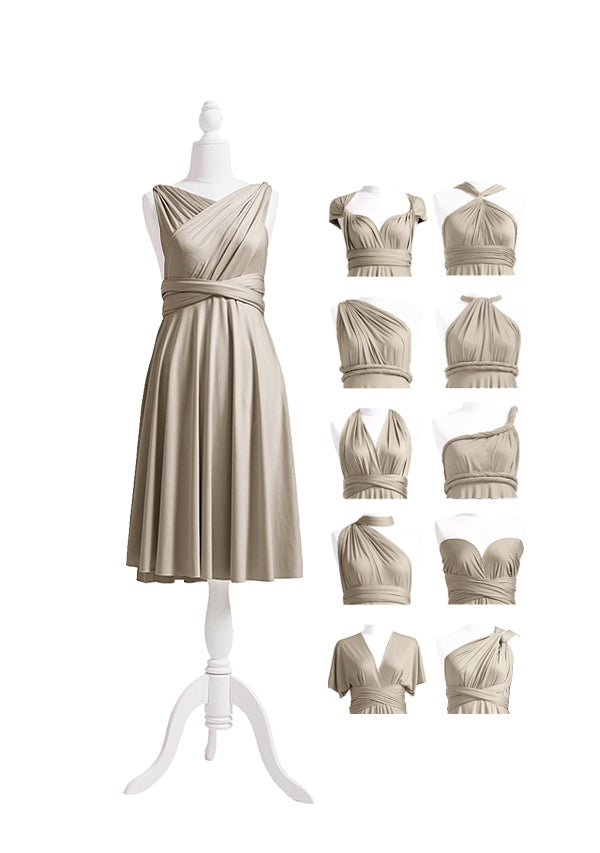 Taupe Multiway Convertible Infinity Dress