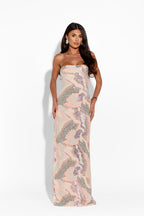 Anastasia embellished maxi dress featuring intricate beadwork and flowing fabric, perfect for elegant occasions.