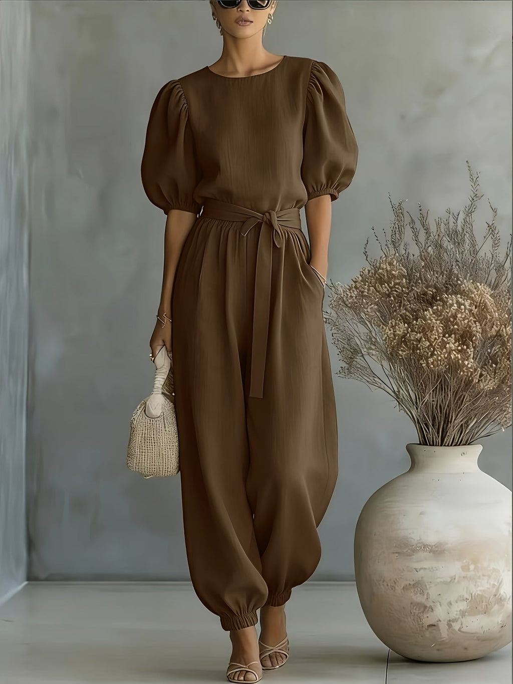 Bohemian Puff Sleeve Jumpsuit