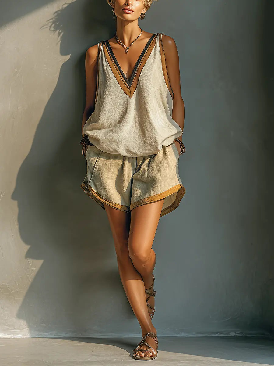 Sunny | Linen Tank Top Shorts Set