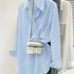 Striped pocket button shirt from 64b136-1e Tops collection, featuring a classic design with front pocket detail.
