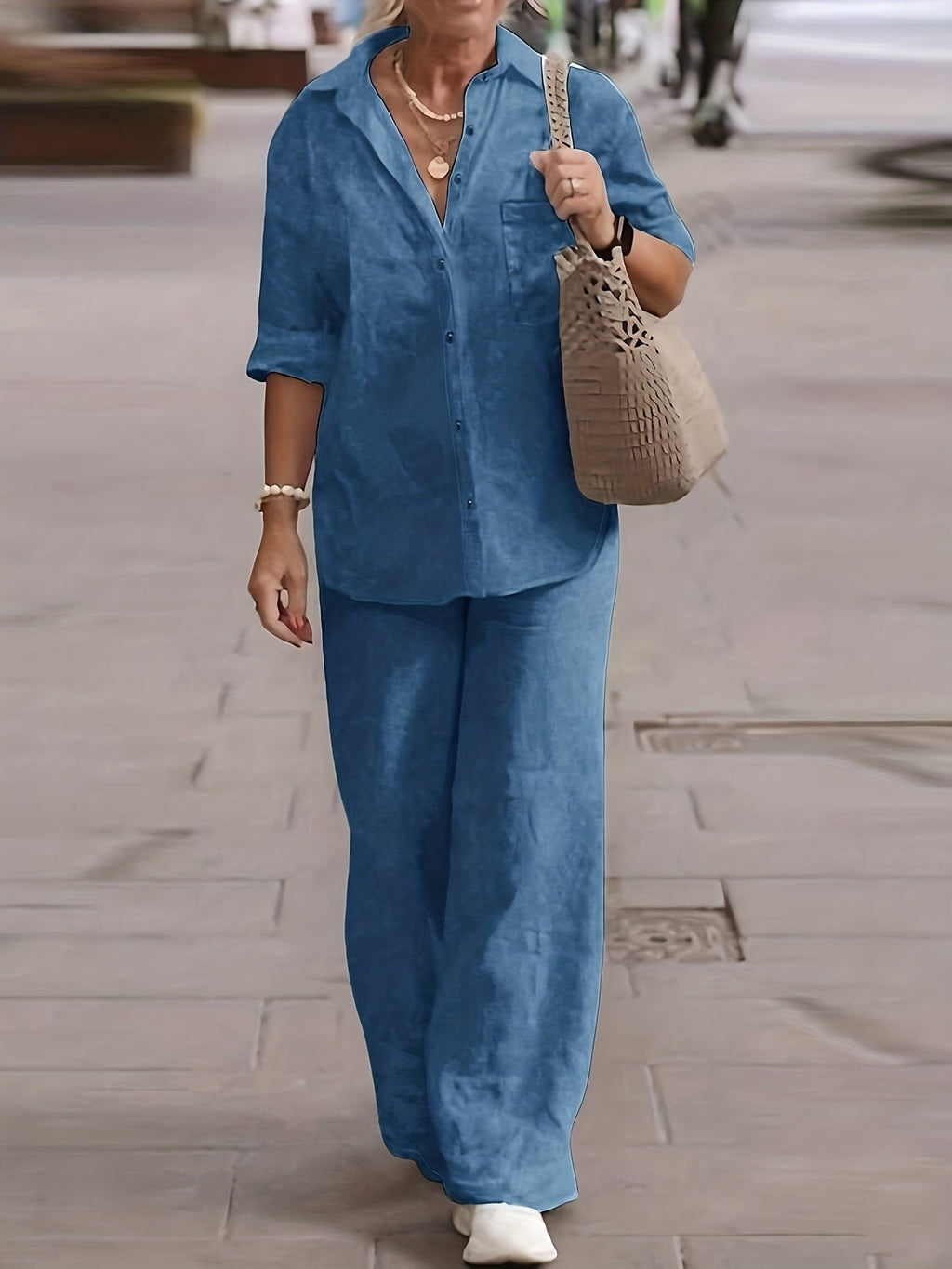 Cardigan & Wide-Leg Pants Set