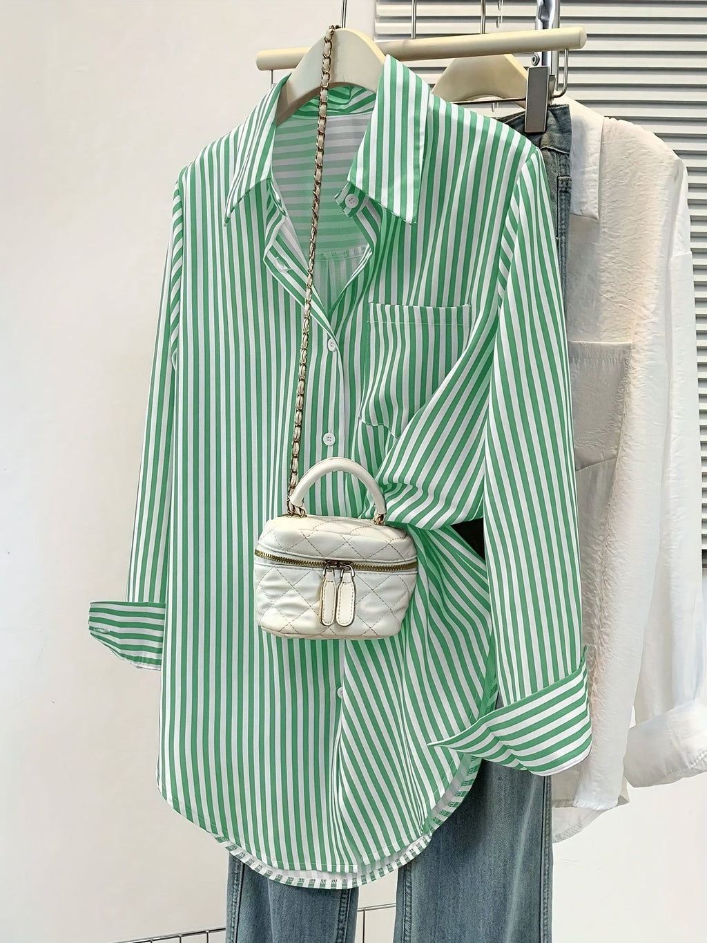 Striped Pocket Button Shirt