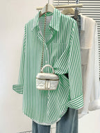 Striped pocket button shirt from 64b136-1e, a stylish casual top with front pocket and button closure, perfect for everyday wear.