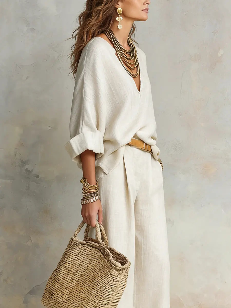Isla | Women's Loose Linen Set – Two-Piece Resort Wear Outfit for Summer