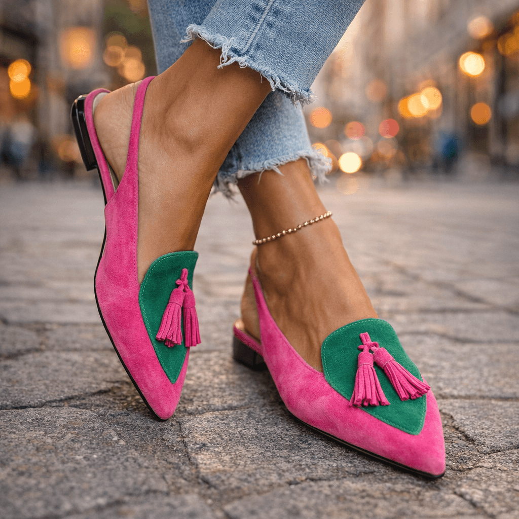 LORENA | SANDALS WITH STRAPS & TASSEL DETAILS