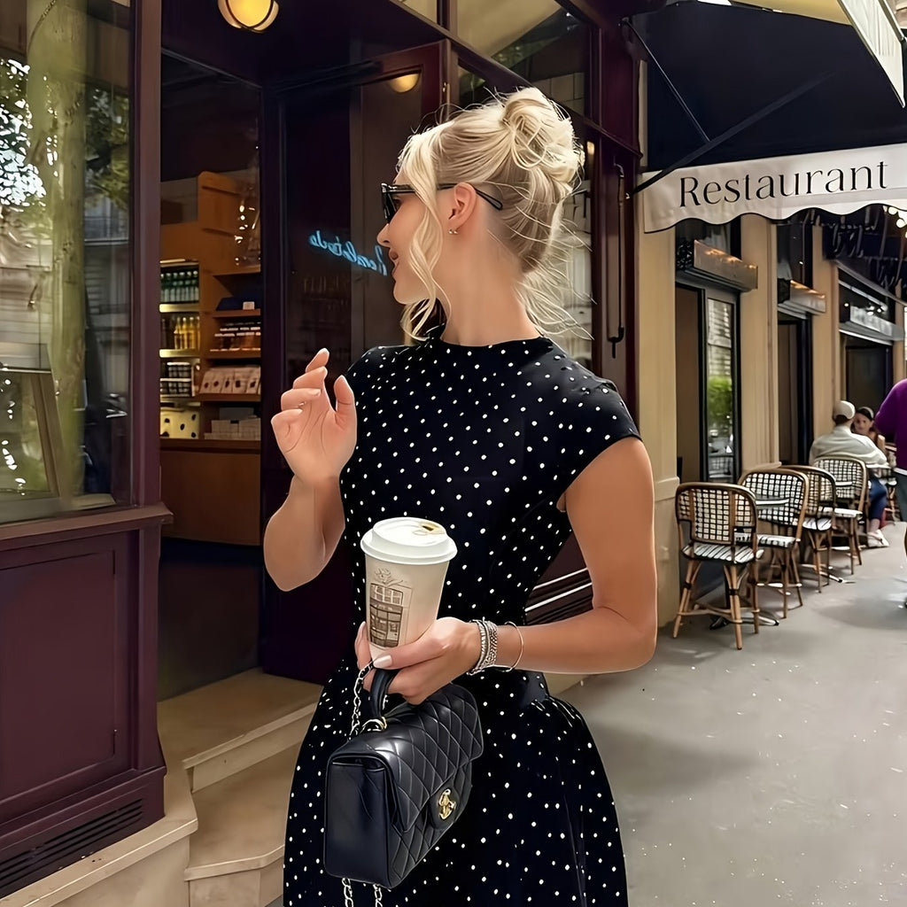 Polka Dot French Maxi Dress
