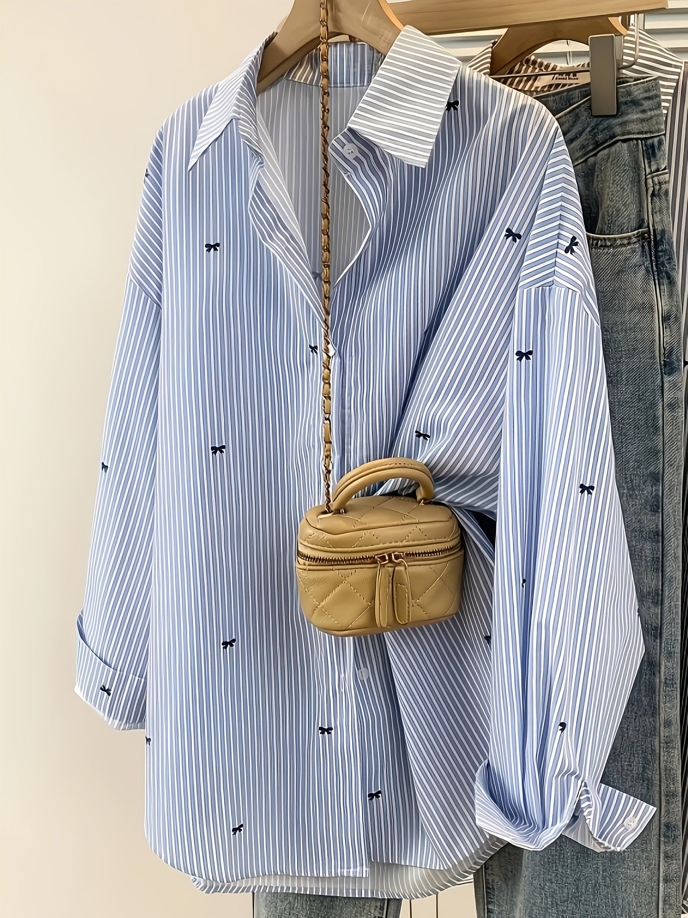 Printed Striped Button Shirt