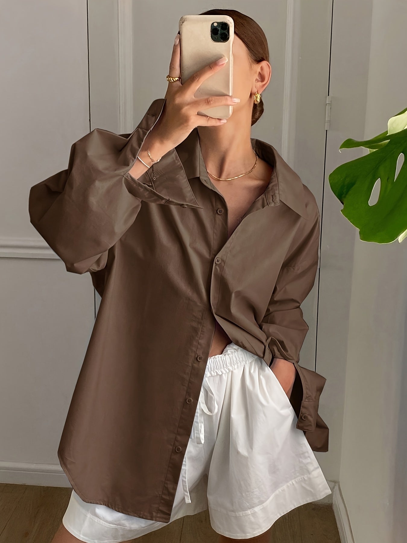 Back Bow Long Sleeve Blouse