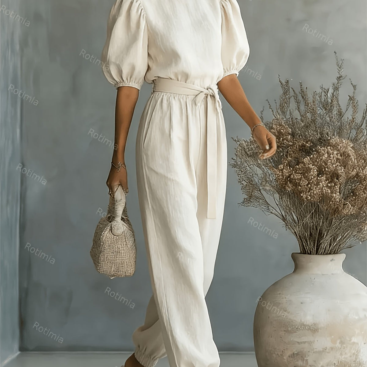 Bohemian Puff Sleeve Jumpsuit