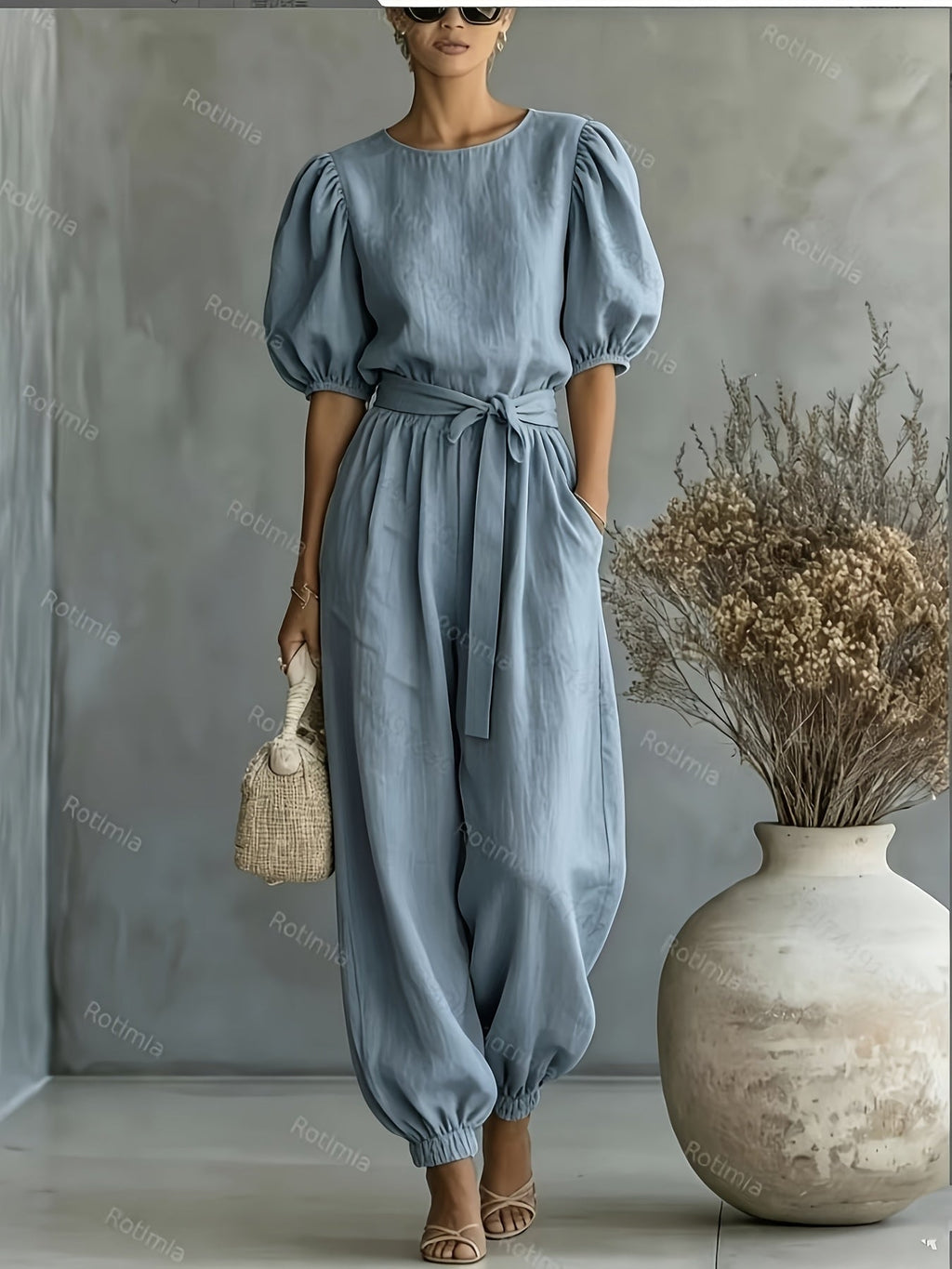 Bohemian Puff Sleeve Jumpsuit