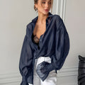 Sheer Bell Sleeve Loose Shirt