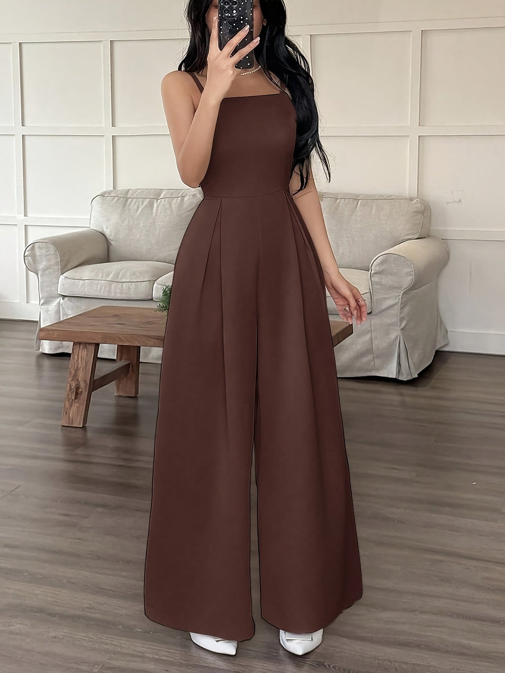 Ruched Wide-Leg Pants