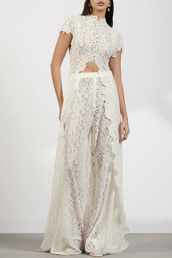 Elegance Avant-garde Floral Lace Set