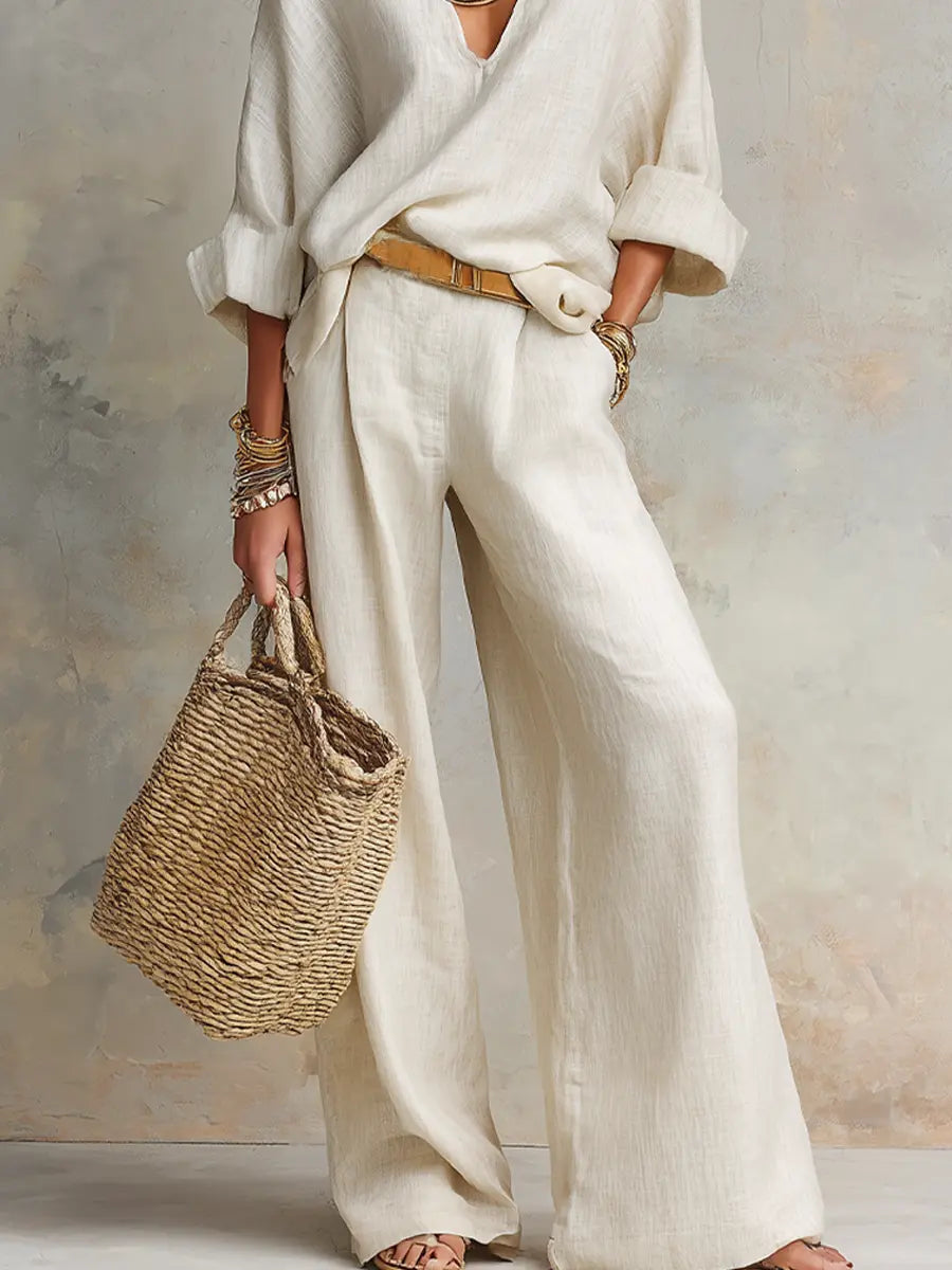 Isla | Women's Loose Linen Set – Two-Piece Resort Wear Outfit for Summer