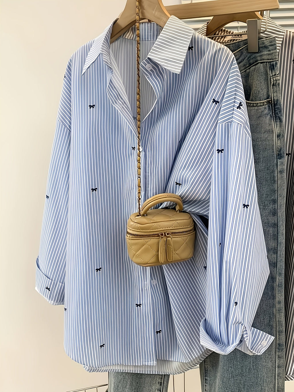 Printed Striped Button Shirt