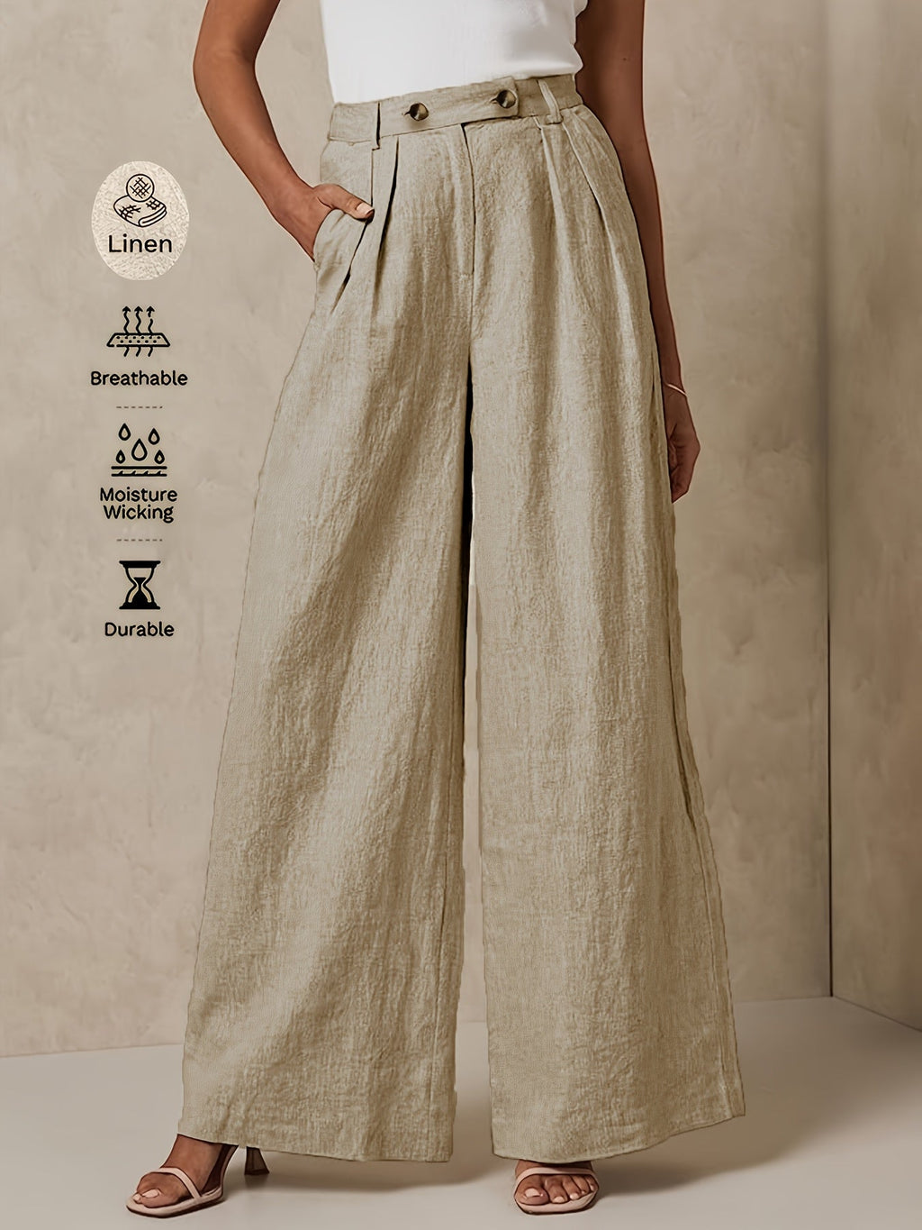 Linen Wide-Leg Pants