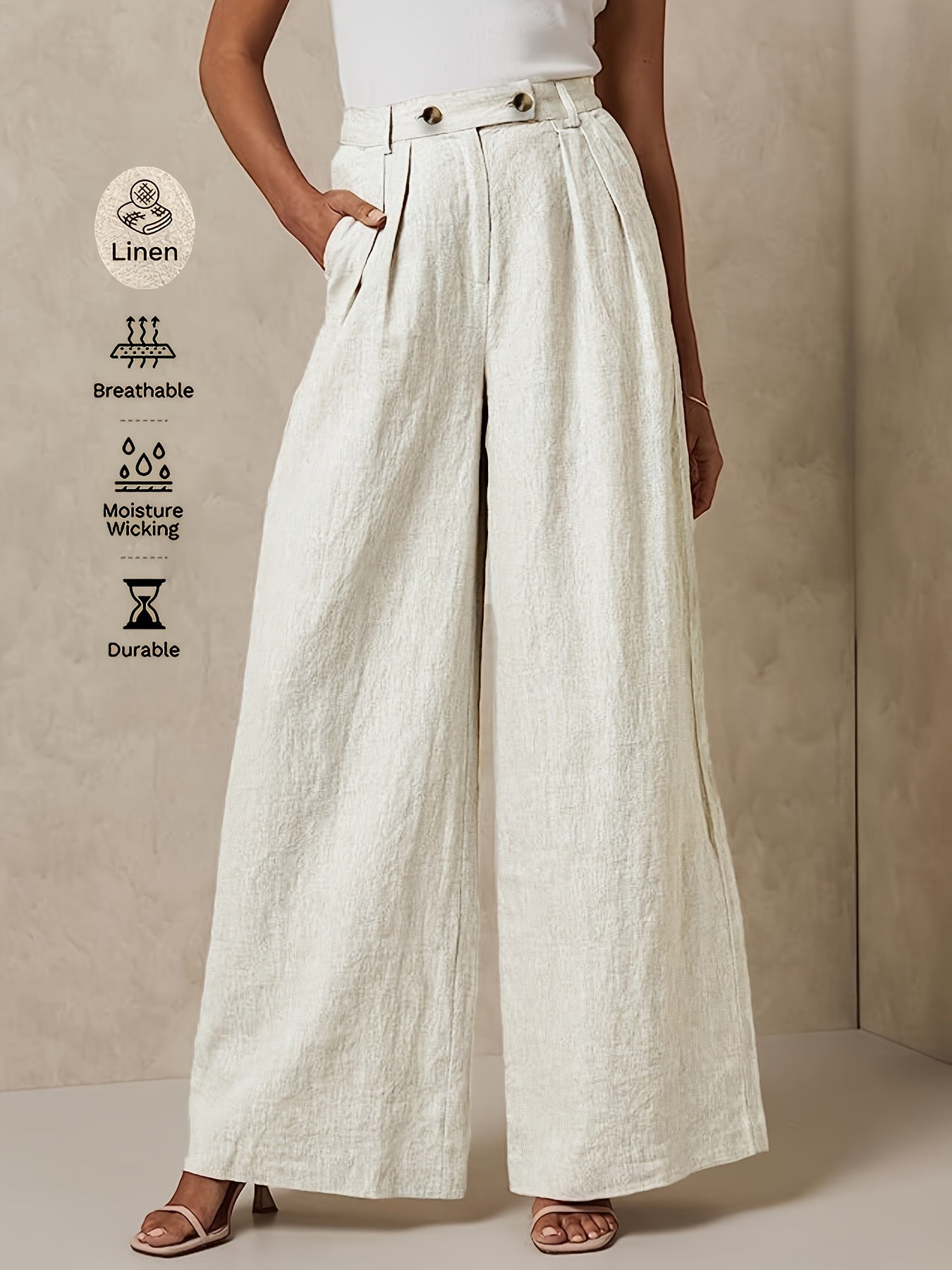 Linen Wide-Leg Pants