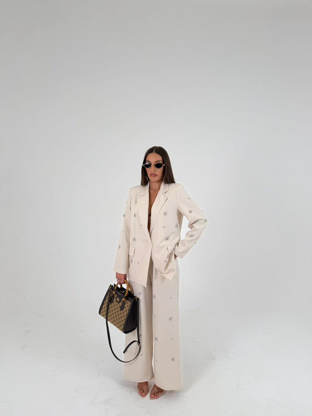 KATIA Tailleur – Blazer and trousers set with stone details