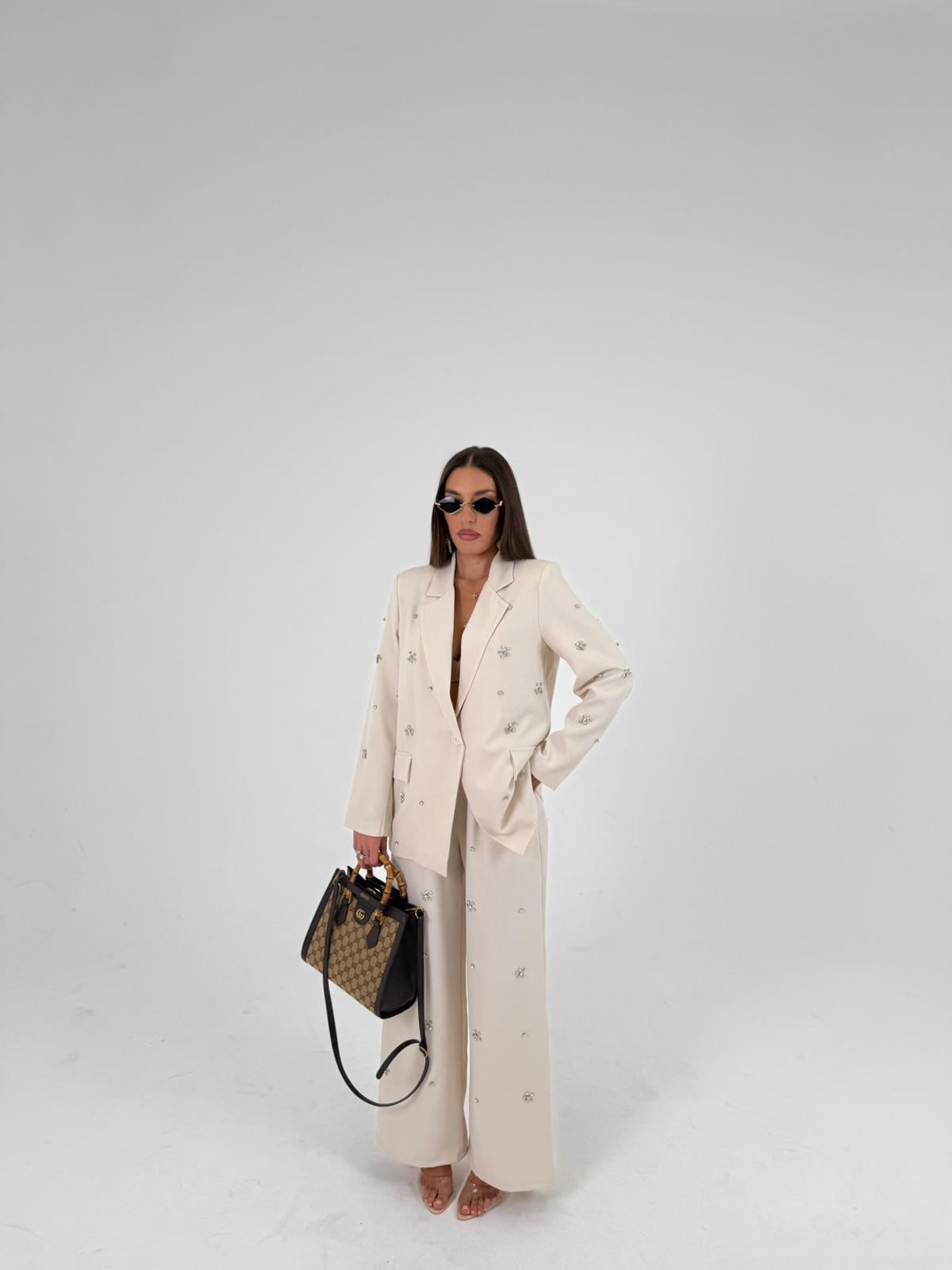 KATIA Tailleur – Blazer and trousers set with stone details