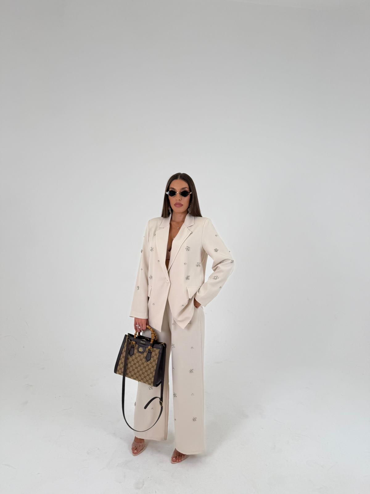 KATIA Tailleur – Blazer and trousers set with stone details