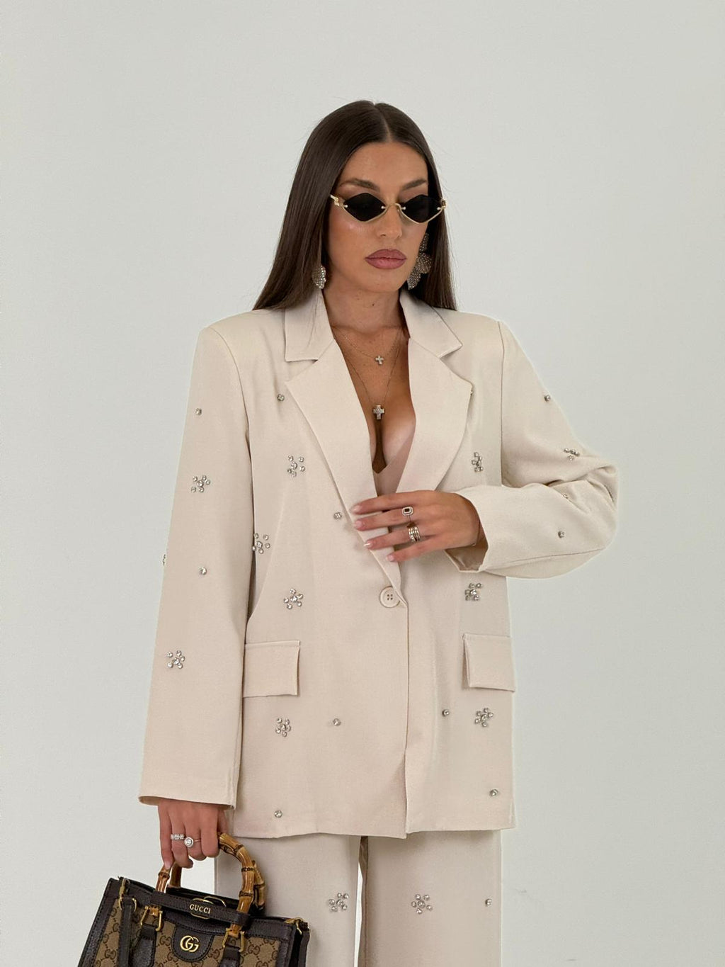 KATIA Tailleur – Blazer and trousers set with stone details