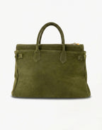 Army Groene Suede Grote Gouden Detail - Tas