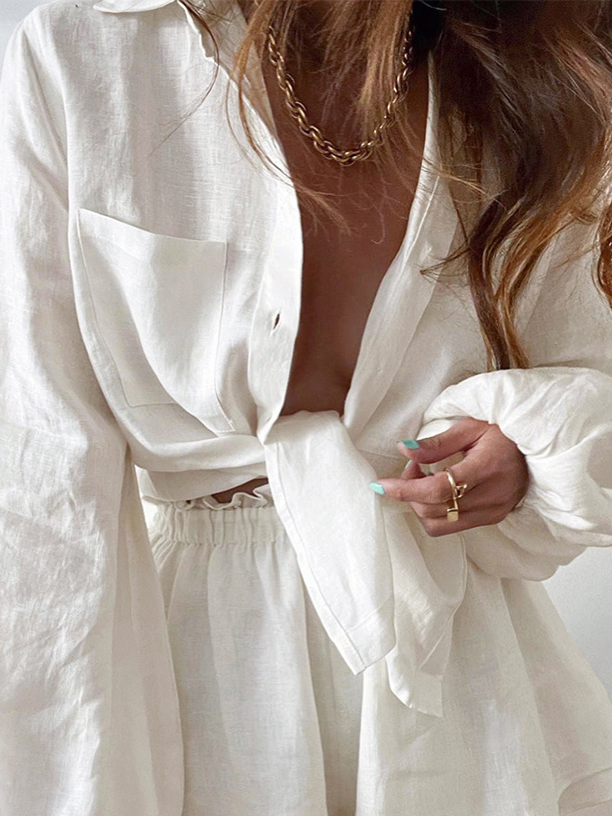 Aegean Linen Two Piece Double Lined Shorts Set