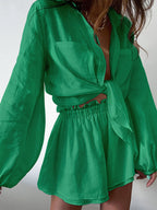 Aegean Linen Two Piece Double Lined Shorts Set