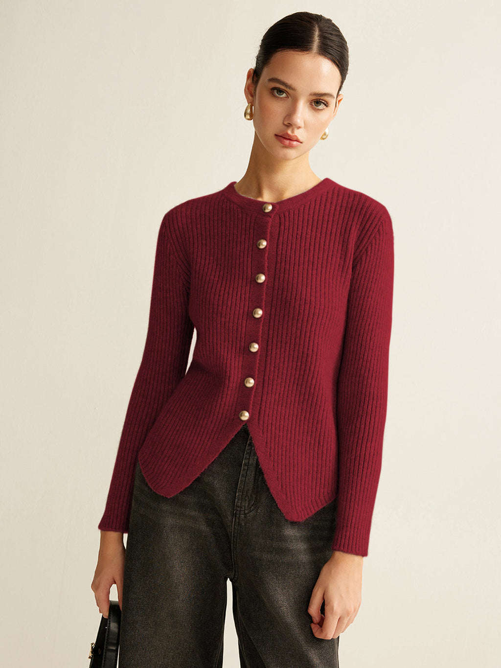 Button Down Split Cardigan