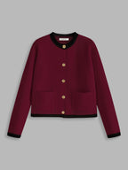 Contrast Trim Jersey Cardigan