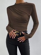 Ruching Long Sleeve Shirt