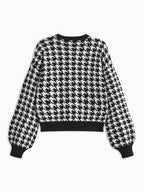 Velvet-Bow Lantern Sleeve Sweater