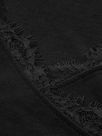 V-Neck Lace Trim Skinny T-Shirt