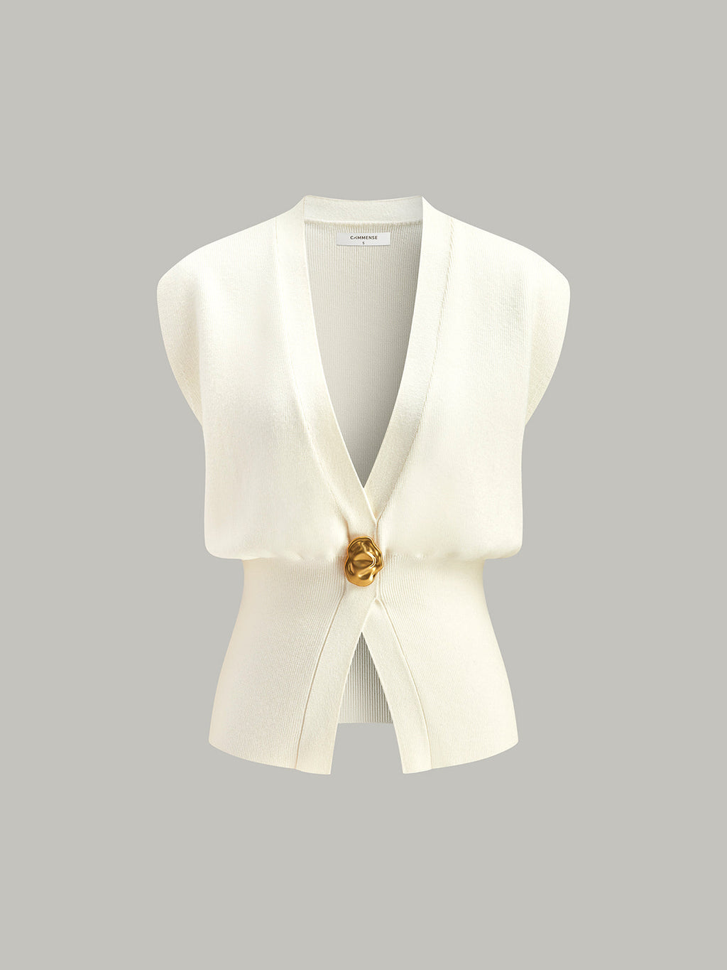 V-Neck Buttoned Detail Sweater Vest
