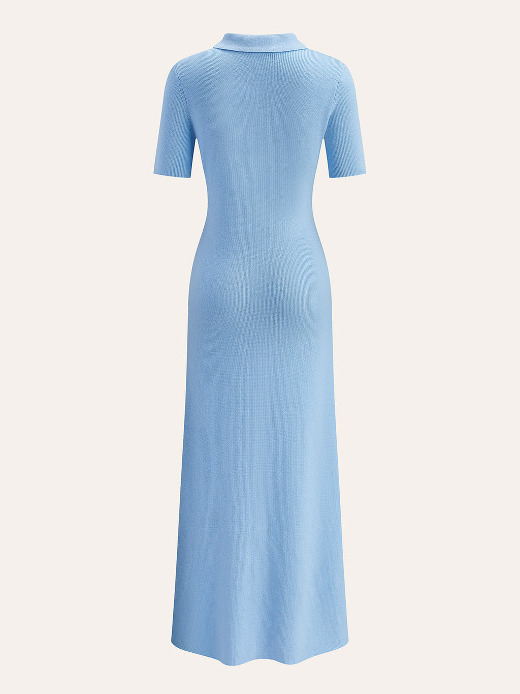 Metal Button Collar Midi Dress