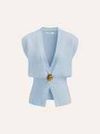 V-Neck Buttoned Detail Sweater Vest
