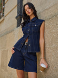 Sleeveless Denim Vest