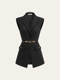 Belted Cap Sleeve Vest