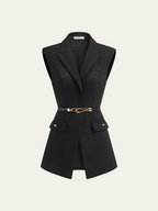 Belted Cap Sleeve Vest