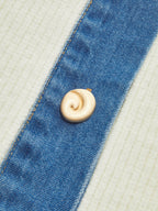 Denim Trim Button Knit Cardigan